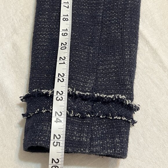 Katherine Barclay Navy Tweed Fringe Jacket Women's 12 Linen Blend Workwear - Picture 9 of 11